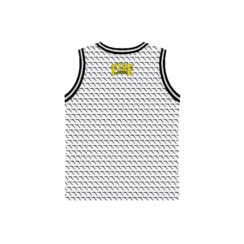 FireMonkey Basketball Jersey Unisex Textured White-1