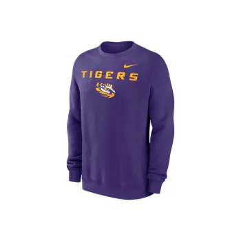 Nike Lsu Tigers Primetime Primary Stack Men's Nike College Pullover Crew
