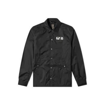 Rick Owens DRKSHDW Logo Print Snap Front Jacket