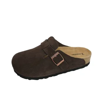 Zuogedu Abrasion Resistant Slip Resistant Closed Toe Slippers Unisex Mocha