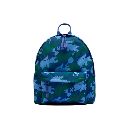 LACOSTE Minecraft Collaboration Polyester Backpack Regular Unisex Blue & Green