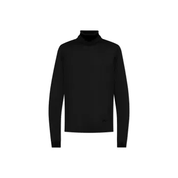 VERSACE Logo Patch Turtleneck Jumper
