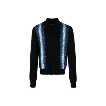 AMIRI Crystal Cable Knit Polo