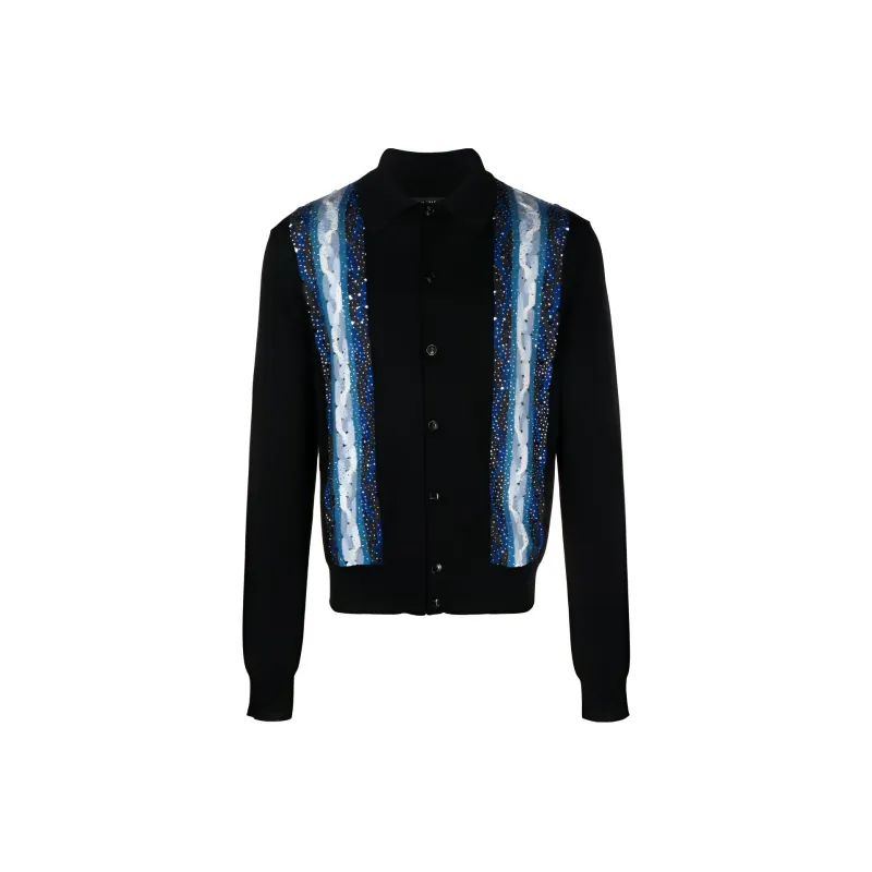 AMIRI Crystal Cable Knit Polo-0