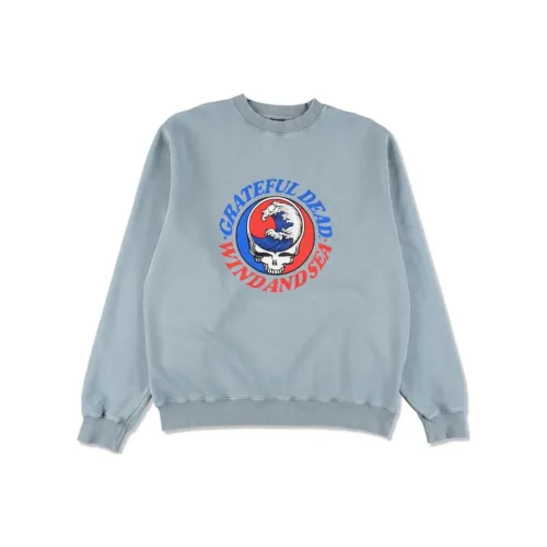 Thisisneverthat X Grateful Dead T Shirts Unisex Gray Blue SS25 Grateful Dead X WDS Sulfer Sweatshirt Unisex Blue