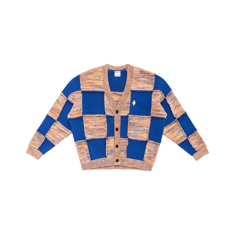 MARCELO BURLON COUNTY OF MILAN Patchwork V-neck Cardigan-0