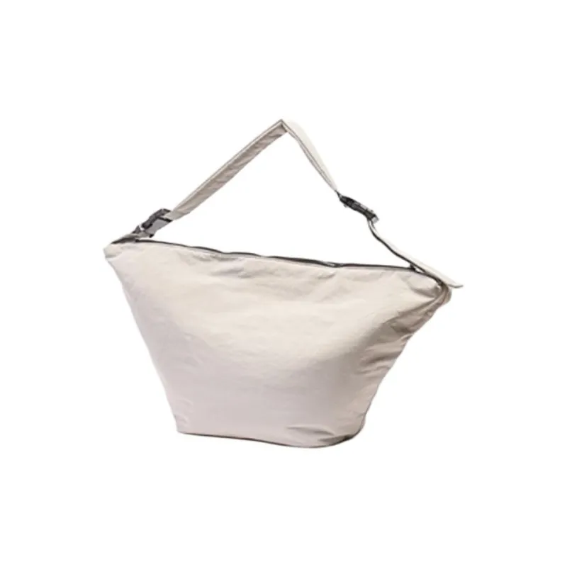 Three Blessings Fabric Dumpling Bag, Shoulder Bag, Crossbody Bag Medium Size Unisex Black/Gray-11
