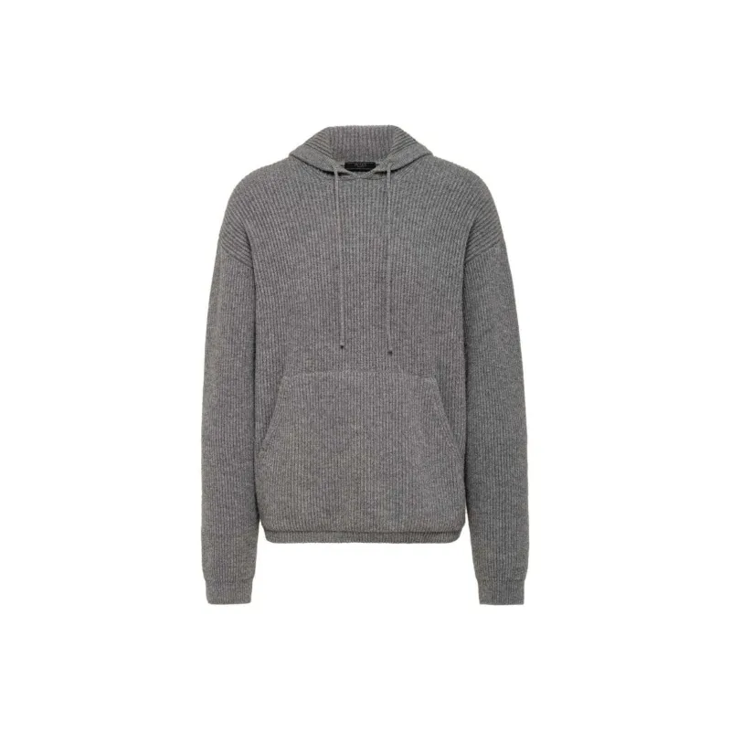 PRADA Ribbed knit Cashmere Hoodie-0