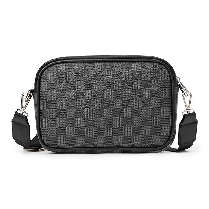 Old Man's Head Synthetic Leather Shoulder Bag Regular Men's Black-2