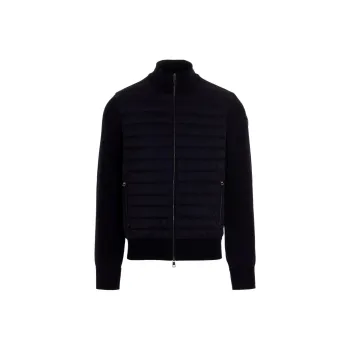 Moncler Logo Patch Knit Padded Cardigan