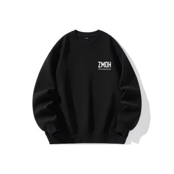 ZMOH Fleece Lined Crew Neck Sweatshirt Unisex Couple's