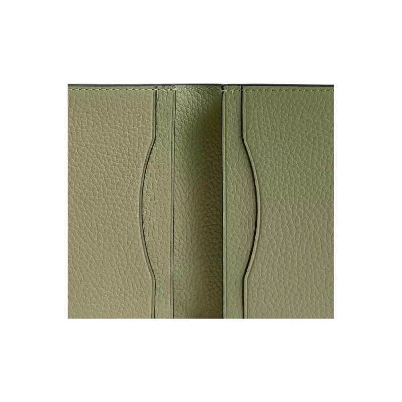 COACH Leather Card Holder Regular Men's Moss Green-3