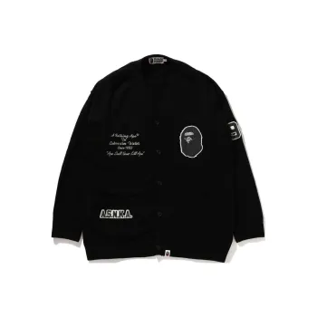 A BATHING APE Logo Patch Knitted Buttoned Cardigan