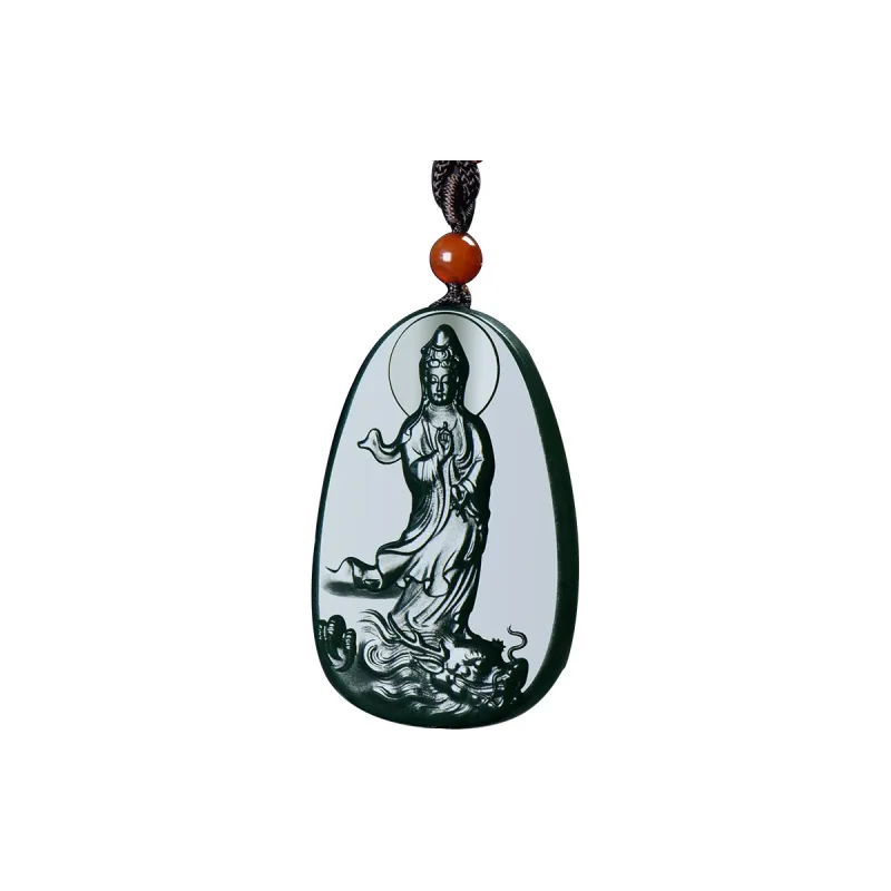 KUNYUYAO Hetian Jade Pendants White Jade/Pale Greenish White Jade Unisex-7