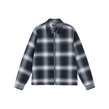 Stussy Shadow Plaid Zip Long Sleeve Shirt