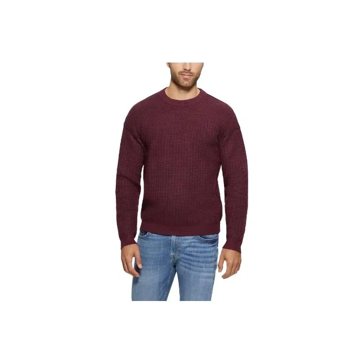GUESS Eco Two-Tone Waffle Sweater Sweater Men's Red-0
