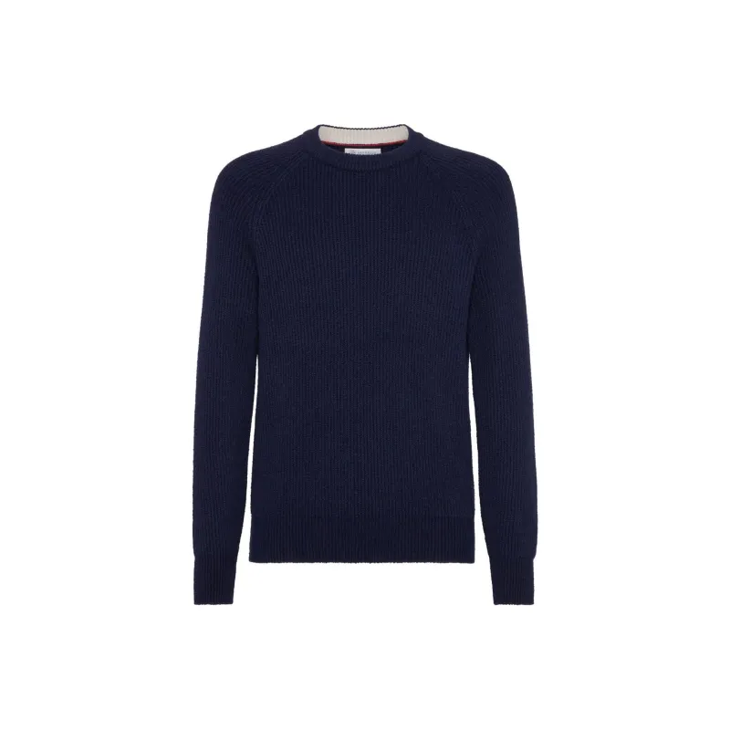 Brunello Cucinelli Crewneck Ribbed Knit Jumper-0