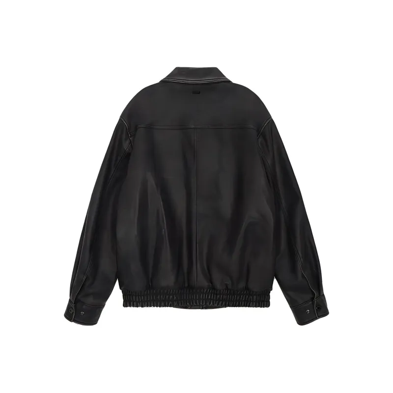 GUESS Leather Jacket Unisex Black-1