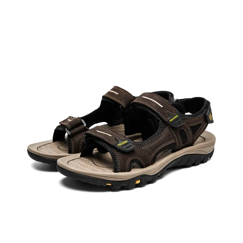 Mulinsen Beach Sandals Men Dark Brown/Black/Green-2