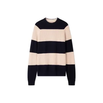Tommy Hilfiger Sweater Unisex Tibetan Green Rice Stripes