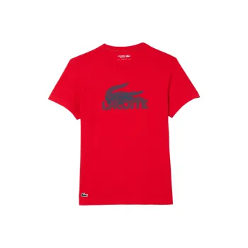 LACOSTE T Shirts Men Red/Navy Blue