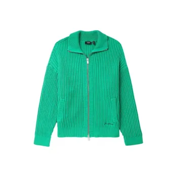 FIVE CM Logo embroidered Ribbed Jacket