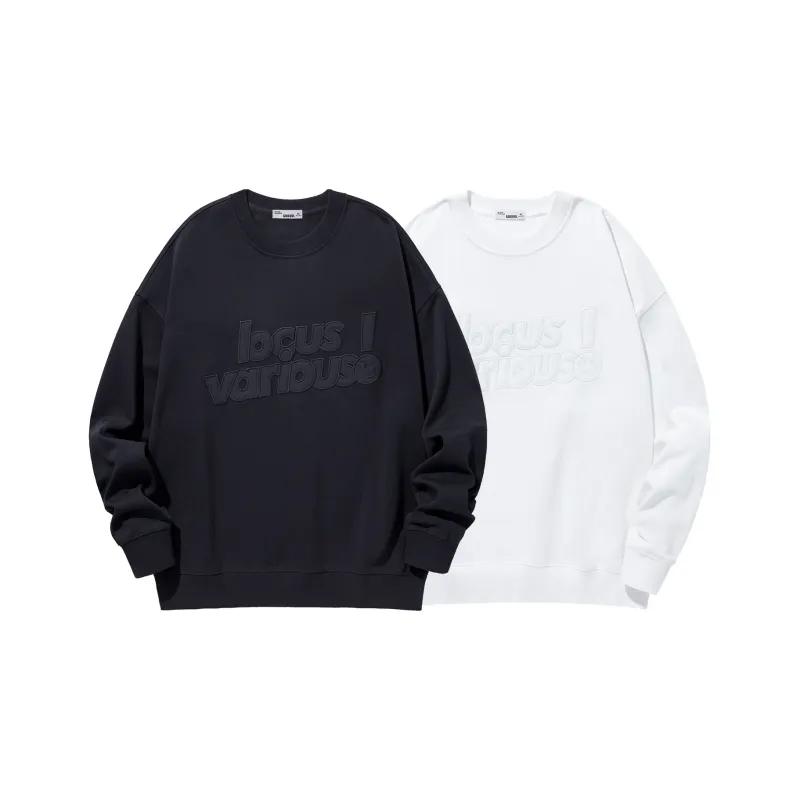 GUKUUL Chest Letter Embroidery Loose Fit Crew Neck Pullover Sweatshirt Unisex-5
