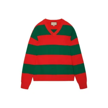 GUCCI Felted Wool Striped Sweater
