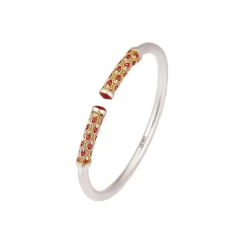 Old Qingyun Silver Building 999 Fine Silver Bangles Unisex