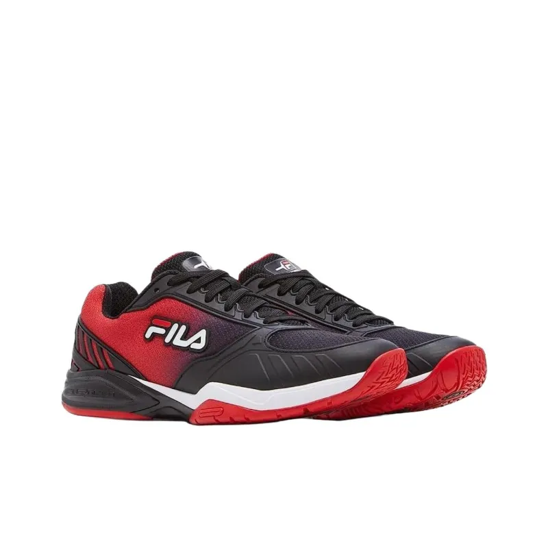 FILA Volley Zone Anti Slip Wear Resistant Low Top Casual Running Shoes Men's Red Black-2