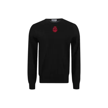 Alexander McQueen Skull Embroidered Knitted Jumper