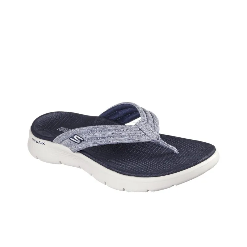 Skechers Go Walk Fle Quiet Abrasion Resistant Slip Resistant Flip Flops Women's Gray-2