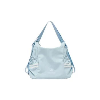 Three Blessings Nylon Backpack, Handbag Medium Size Women's Blue/ivory