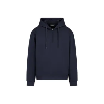 EMPORIO ARMANI Logo Embroidered Half Zip Hoodie