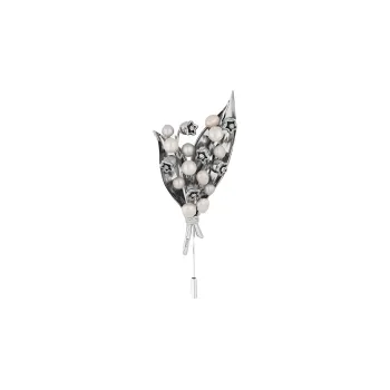 DIOR Silver Finish Brass With Pearl Decoration Brooches Women's Silver