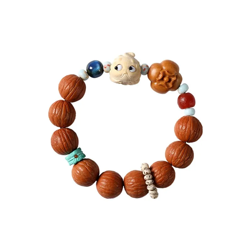 Red All Year Round Monkey Head Walnut Bracelets Unisex-0