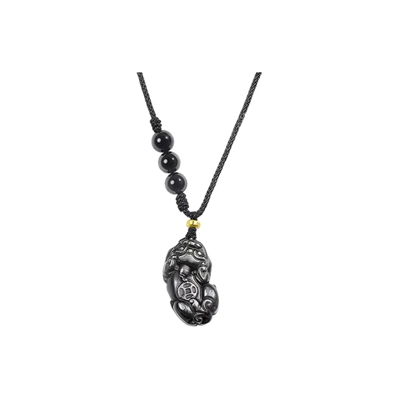 Bubble Scallops Obsidian Necklaces Unisex-8