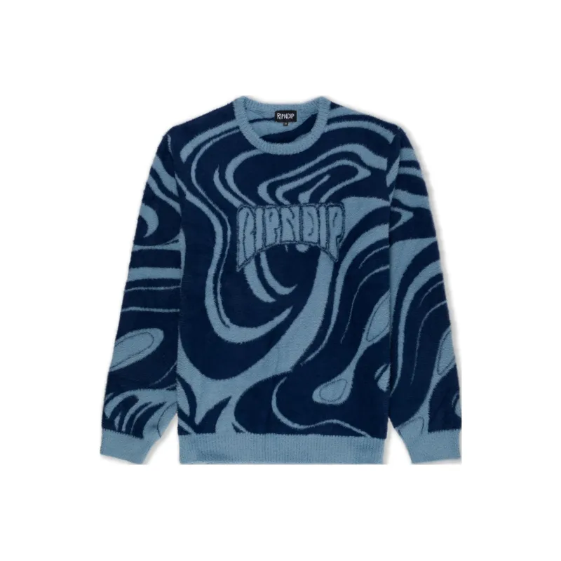 RIPNDIP FW23 Psychedelic Mohair Knit Sweater Sweater Unisex Deep Slate Color-0