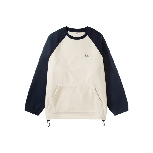 BORDERLESS BDLS Sweatshirt Unisex Ecru+Navy Blue