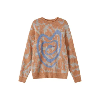 WULISHAONIAN Sweater Unisex Orange Gray