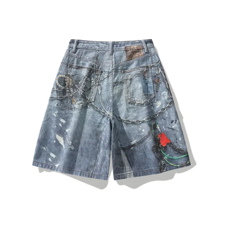 BRYAN JIMENEZ Denim Shorts Unisex Light Blue-1