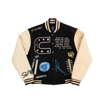 Travis Scott Cactus Jack For Fragment Manifest Letterman Jacket