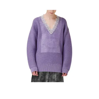 JW Anderson V neck Lace trim Sweater