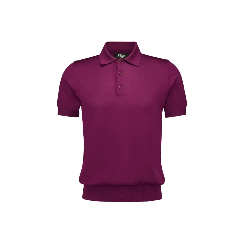 FENDI Logo embossed Wool Polo Shirt-0