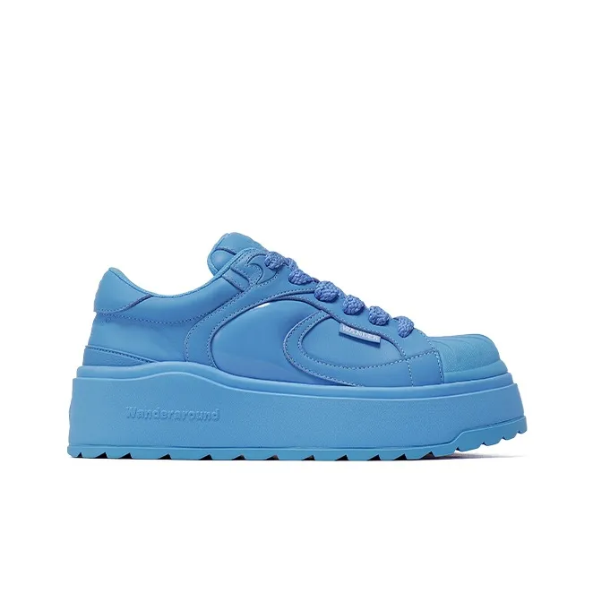 WANDER AROUND Slip Resistant And Abrasion Resistant Coverage Low Top Skateboard Shoes Unisex Bay Blue-2
