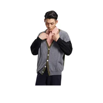 BY CREATIONS Knitwear Men's Dusty Green And Black Spliced