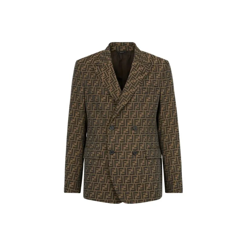 FENDI SS22 Jackets Coats Men's Brown-0
