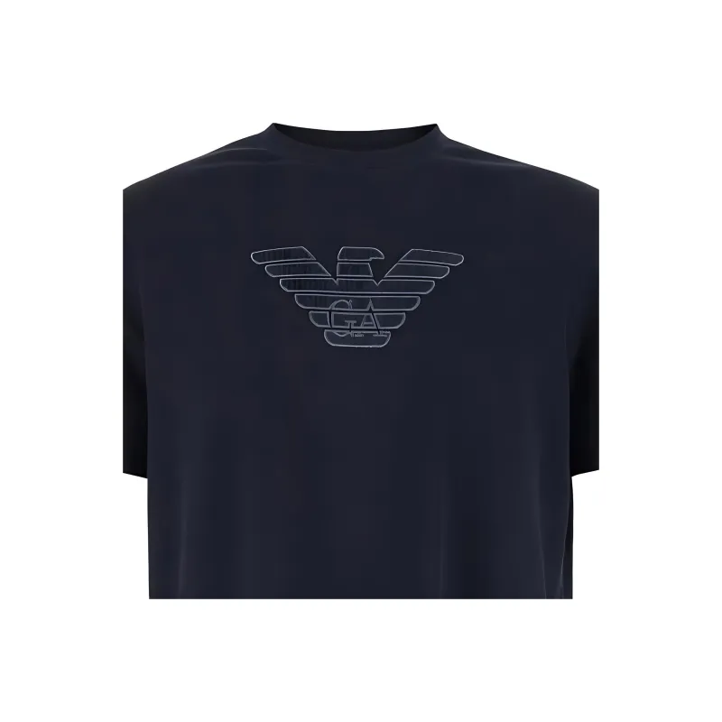 EMPORIO ARMANI Logo Embroidered Crewneck T Shirt-3