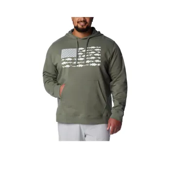 Columbia PFG Fish Flag Sweatshirt Men's Beech Cool Gray