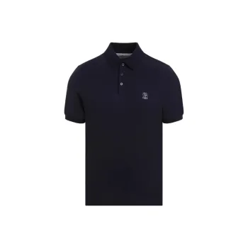 Brunello Cucinelli Logo Embroidered Polo Shirt